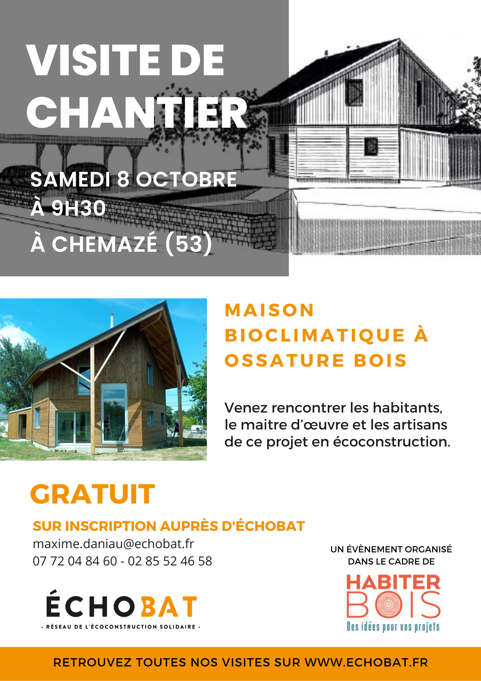 Habiter Bois - Visite de chantier ÉCHOBAT à Chemazé